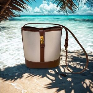 Elegant Cream and Brown Women's Bag